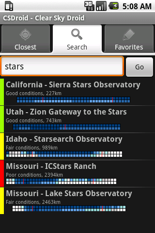 Clear Sky Droid (donate) Screen 1