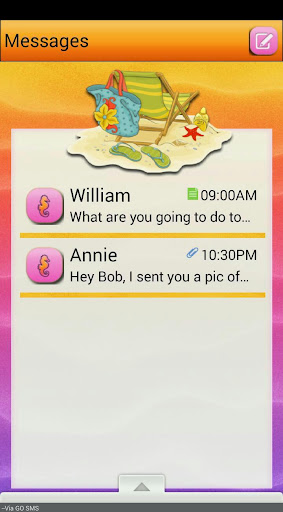 SunsetBeach GO SMS THEME