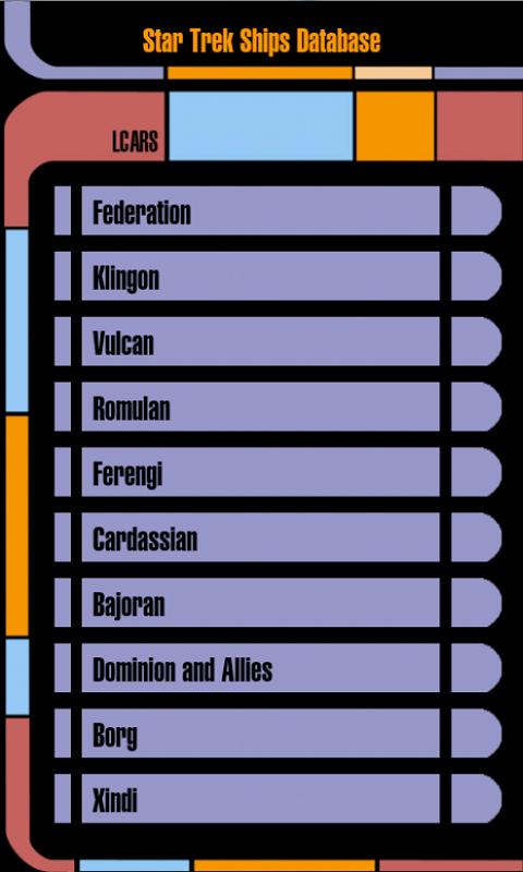 Database for Star Trek Ships Screen 3