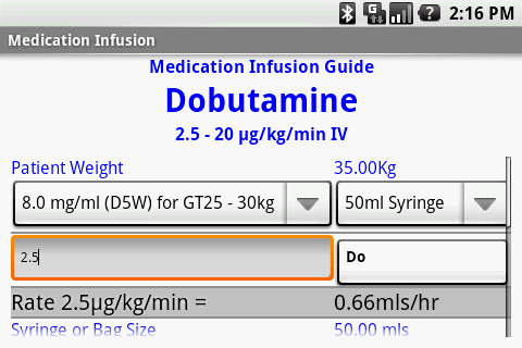 Medication Infusion Screen 1