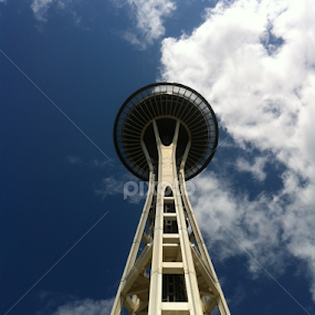 Space Needle from the Ground Up by Heather Parrish - City,  Street & Park Skylines