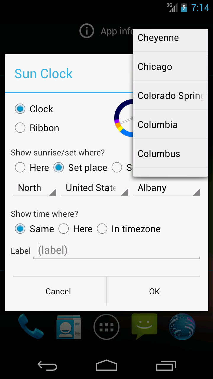 Sun Clock Widget Screen 2