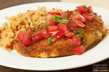 Parmesan Chicken with Fresh Tomato Relish