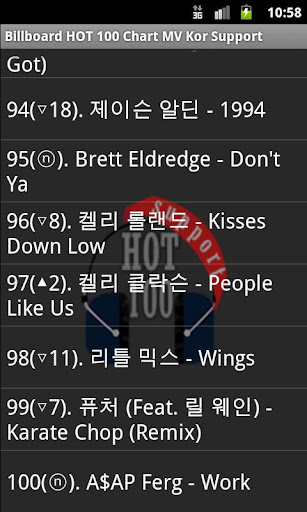 【免費音樂App】핫 100 차트 뮤직비디오 프로-APP點子