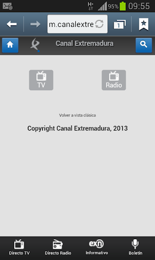 Canal Extremadura web móvil