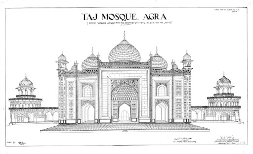 Elevation of Taj Mosque