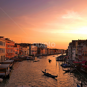 golden hour at grand canal, venice by Abhinav Ganorkar - City,  Street & Park Historic Districts