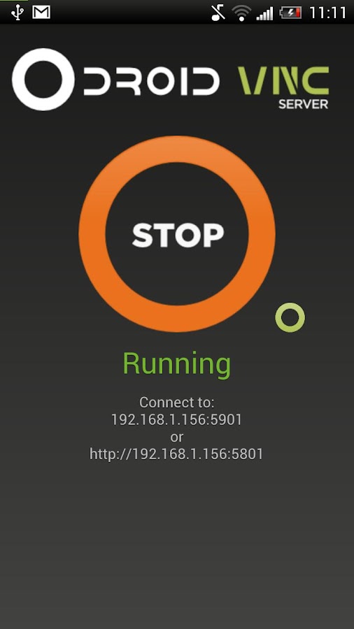 droid VNC server - screenshot