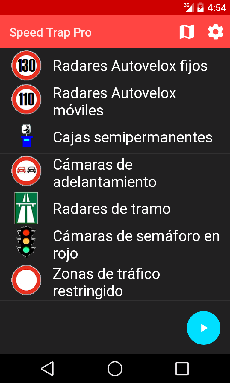 Android application Speed Trap screenshort