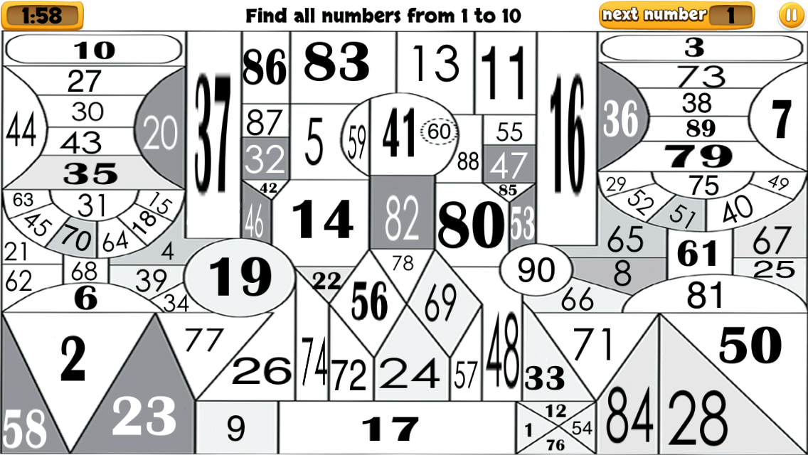 Android application 90 numbers screenshort