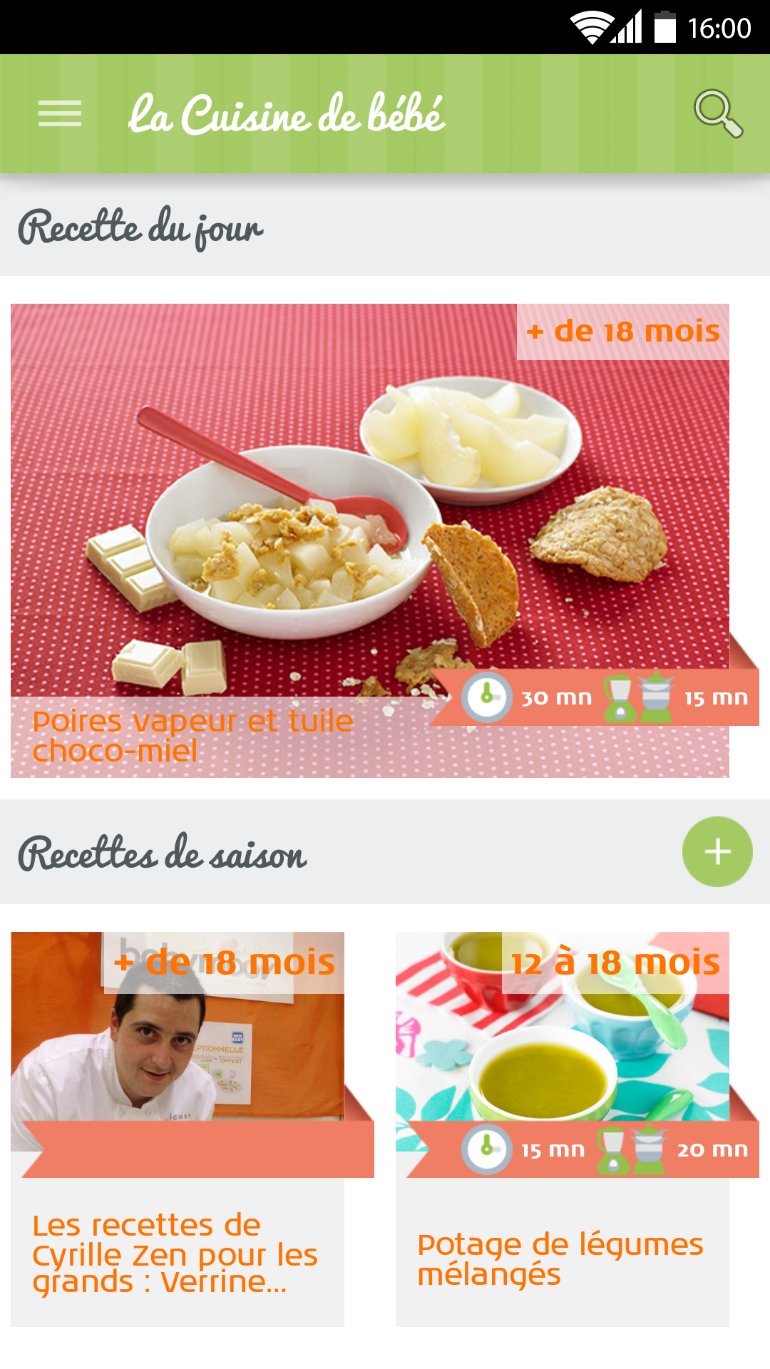 Android application Cooking Babyfood screenshort