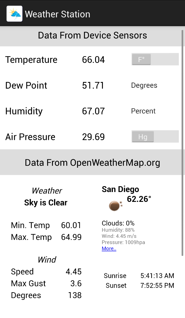 Weather Station Screen 2