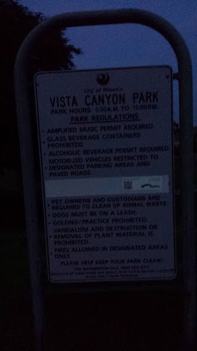 Vista Canyon Park Sign