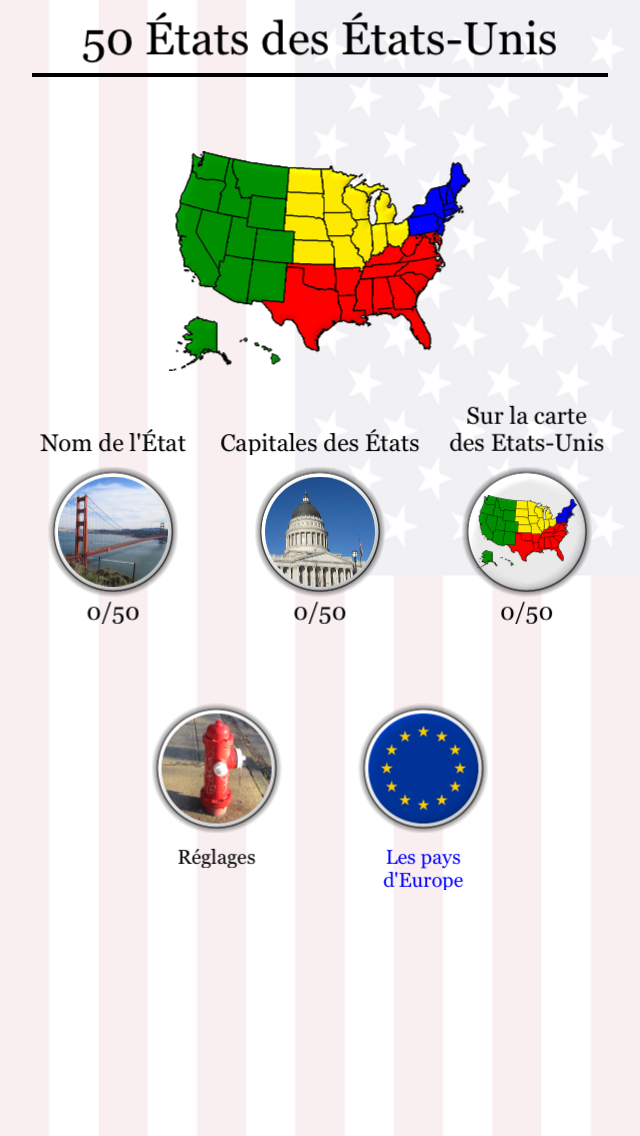 Android application 50 US States Map, Capitals & Flags - American Quiz screenshort