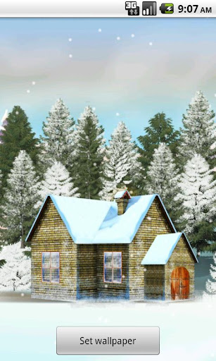House In Snow Live Wallpaper