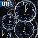Black world time clock Free icon