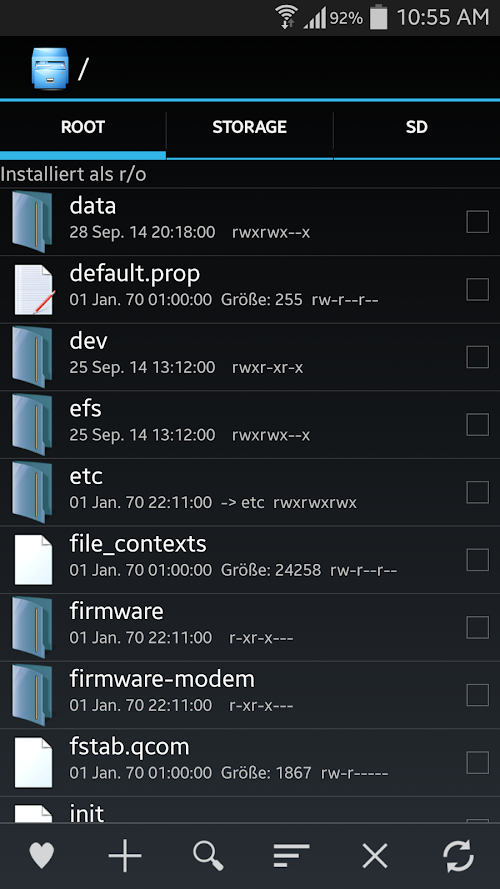 Android-Anwendung Explorer Screenshot