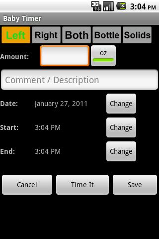 Baby Timer Screen 2