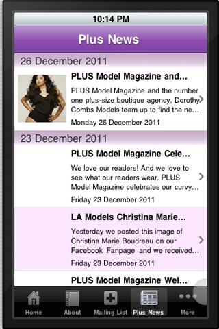 Plus Model Magazine Screen 3