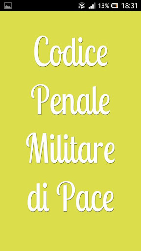 Codice Penale Militare di Pace