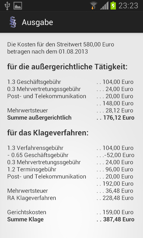 Rechtsanwaltsgebühren.de Screen 2