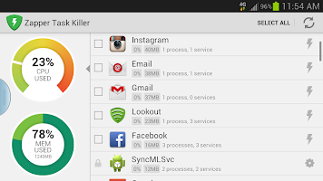 Zapper Task Killer Und Manager APK Screenshot #4