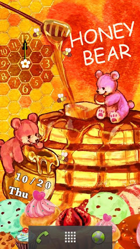 HONEY BEAR 時計付きライブ壁紙