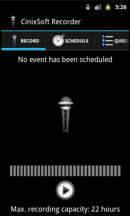 Secure Schedule Voice Recorder Screen 1