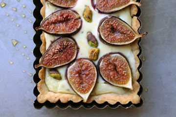 Fig Tart with Goat Cheese and Pistachios