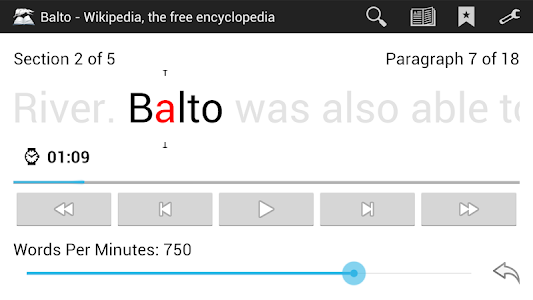 Screenshot Balto Speed Reading v3.7d