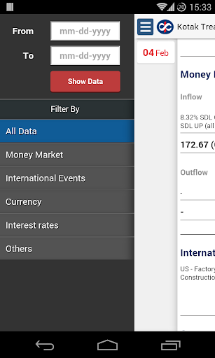 Kotak Treasury Calendar