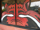 Red Wolf Window Art