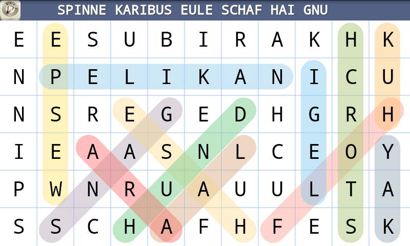Android application Word Search Puzzle screenshort