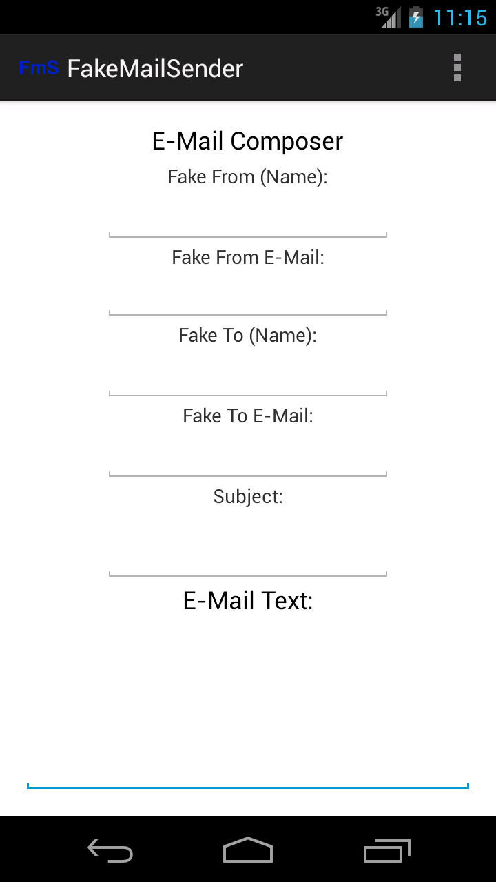 FakeMailSender Screen 2