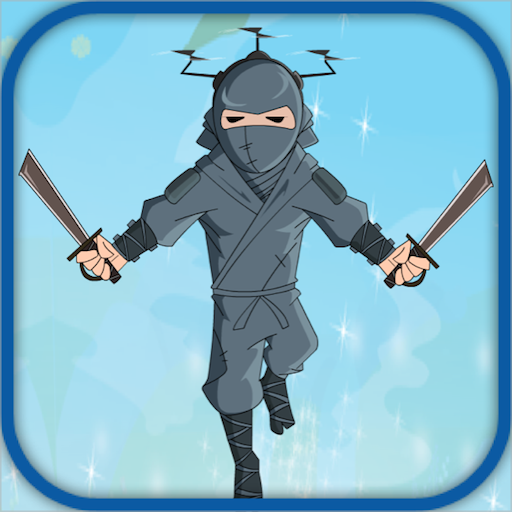 Ninja jump flying head style LOGO-APP點子