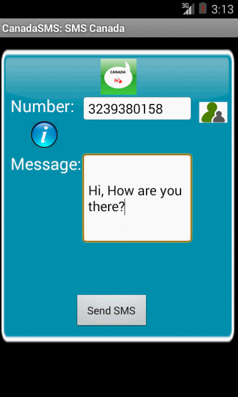 Free SMS Canada Screen 1