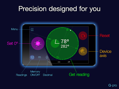 Android application Goniometer Pro screenshort