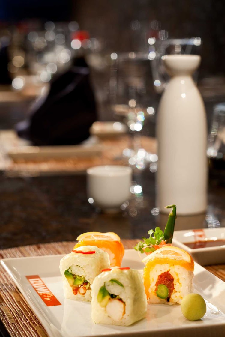 Hand-rolled sushi made at Izumi, the Japanese restaurant on Grandeur of the Seas.