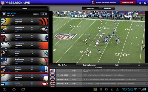 NFL Preseason Live for Tablet - screenshot thumbnail