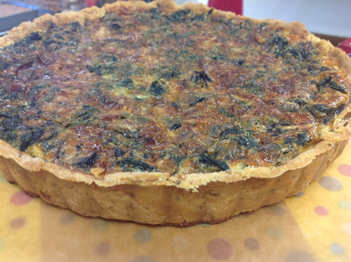 Our famous Spinach and Mushroom Quiche!