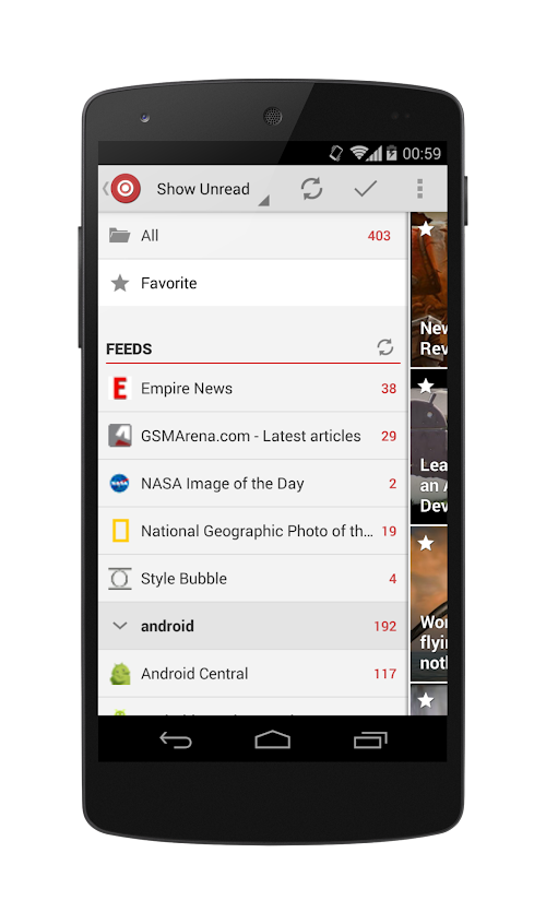 Android application Feed Centre Pro Key screenshort