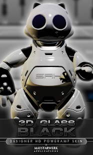 Download poweramp skin black 3d APK