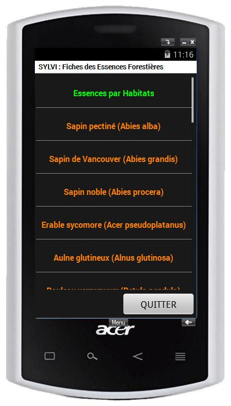 Android application SylviMobile screenshort