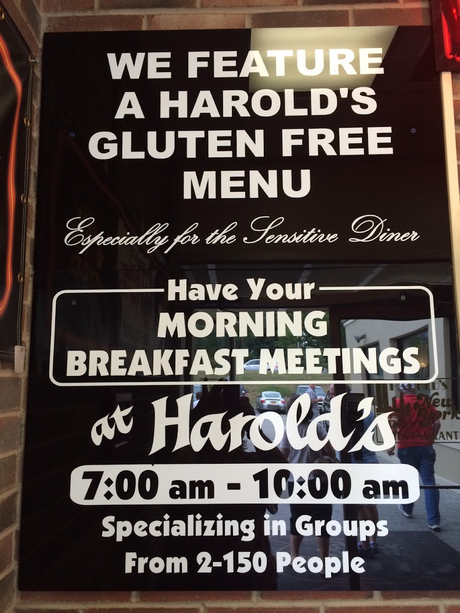 Gluten-Free at Harold's New York Deli Restaurant