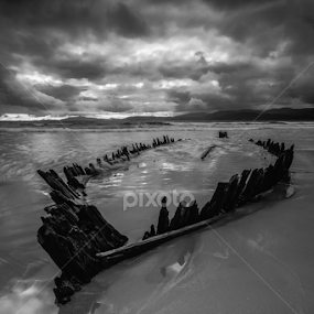 The Sunbeam Shipwreck by Graham Daly - Black & White Landscapes