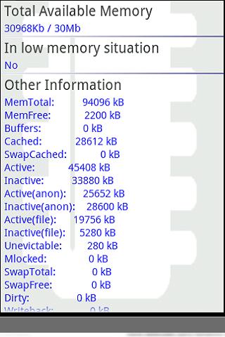 Memory Information for Android