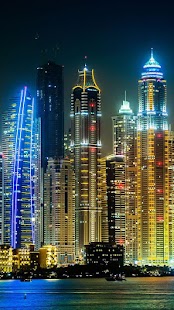 Dubaj v noci Živá Tapeta - náhled
