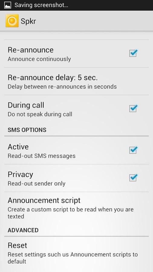 Call &amp; SMS Announcer - License Screen 2