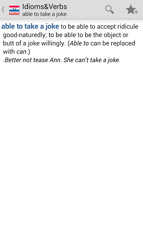 Android application American Idioms &amp; Verbs screenshort