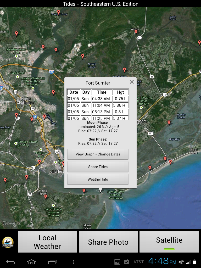 Georgia Tides &amp; Carolina Tides Screen 1